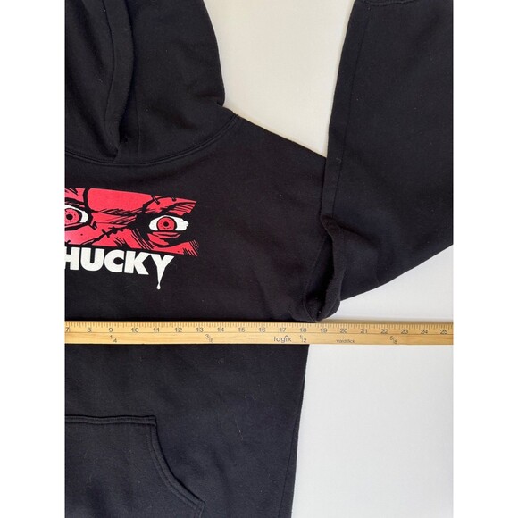 Chucky Hoodie Lets Be Friends Unisex Small Black Halloween Childs Play Cult Goth - Picture 4 of 6